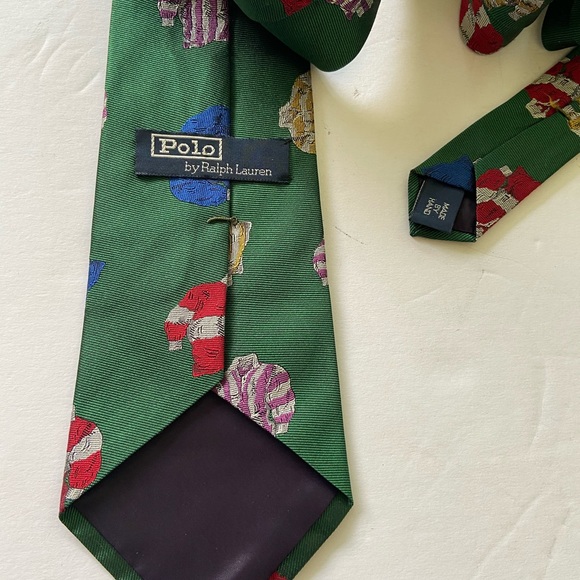 Vintage Polo Ralph Lauren Silk 1990s rugby tie - Picture 5 of 7